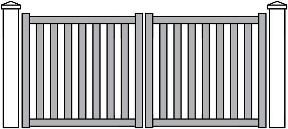 Portail Battant Aluminium Contemporain Barreaudés